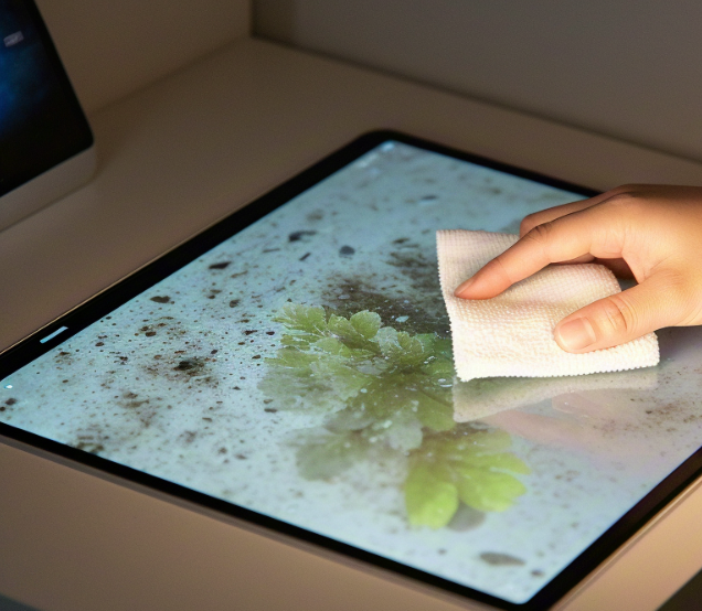 Touch screen cleaning and maintenance methods