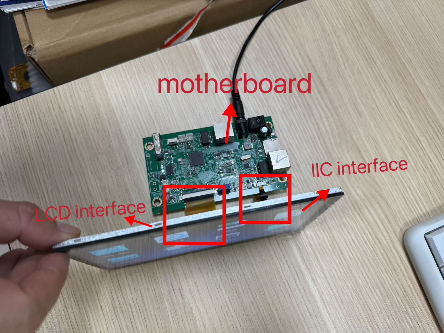 How do you connect a touch screen to your motherboard?