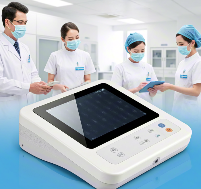 Touch display module specifically designed for portable defibrillators